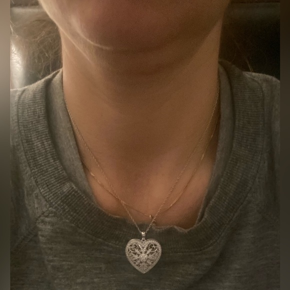 925 Sterling Silver Heart Locket with Diamond details from Gordon Jewelers! - Picture 7 of 8